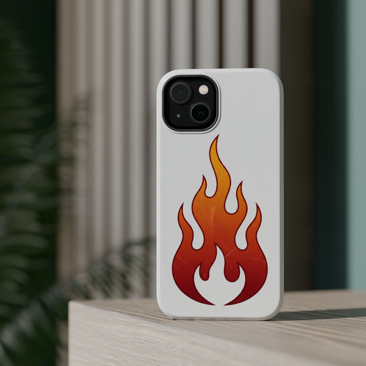 Flame Graphic Phone Case — Magnetic Impact‑Resistant Protective Cover
