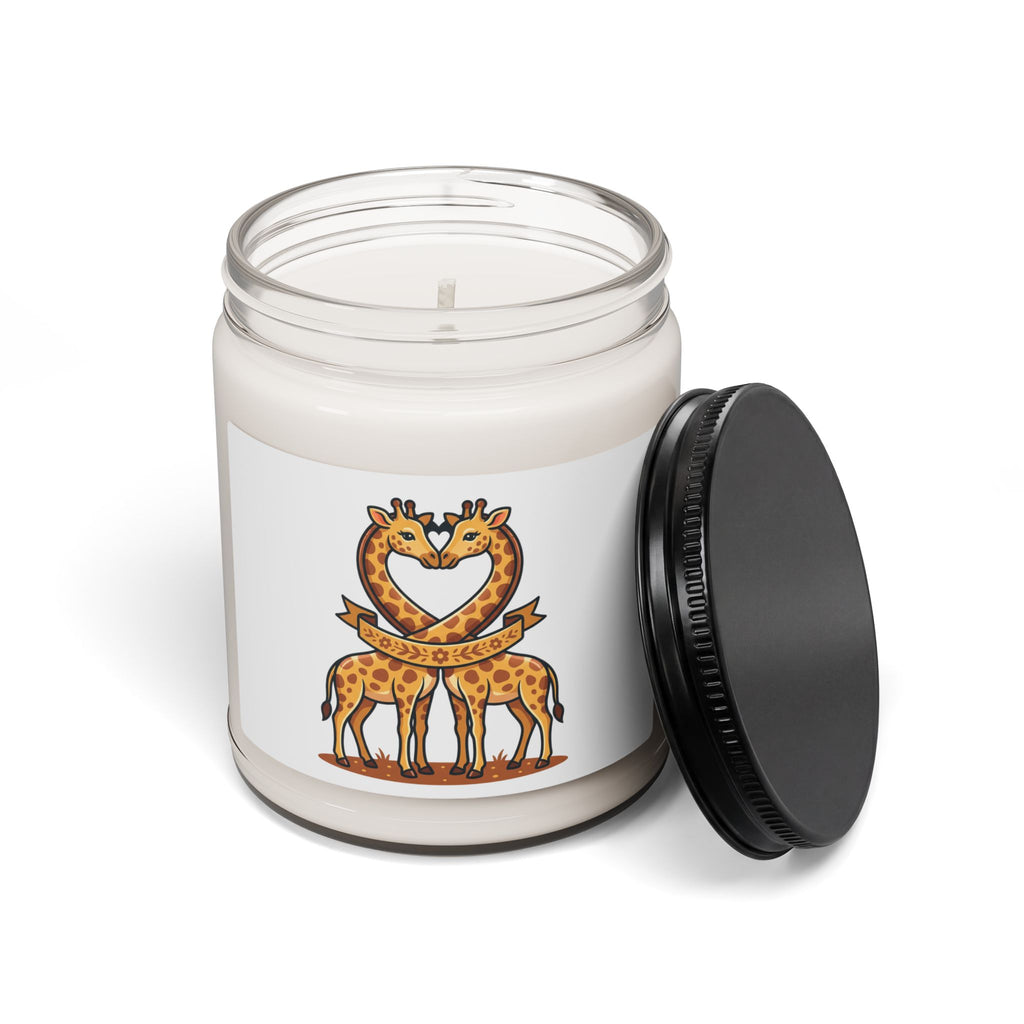9oz Scented Soy Candle — Giraffe Love Illustration (Heart Neck)