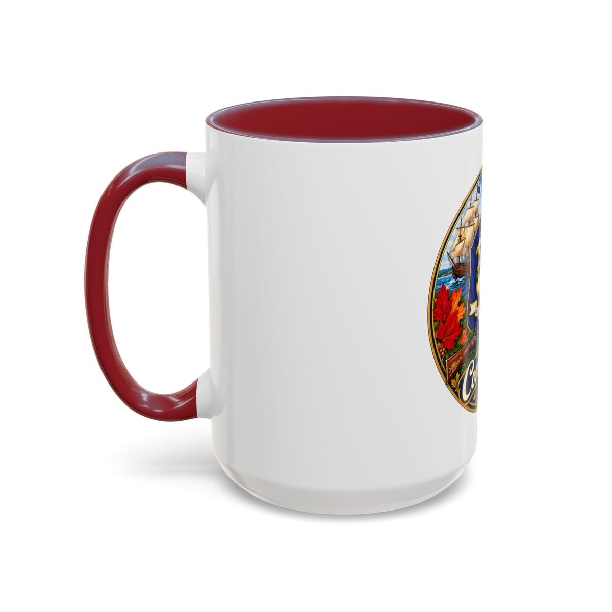 Connecticut State Crest Accent Coffee Mug — Scenic State Seal Design (11/15 oz)