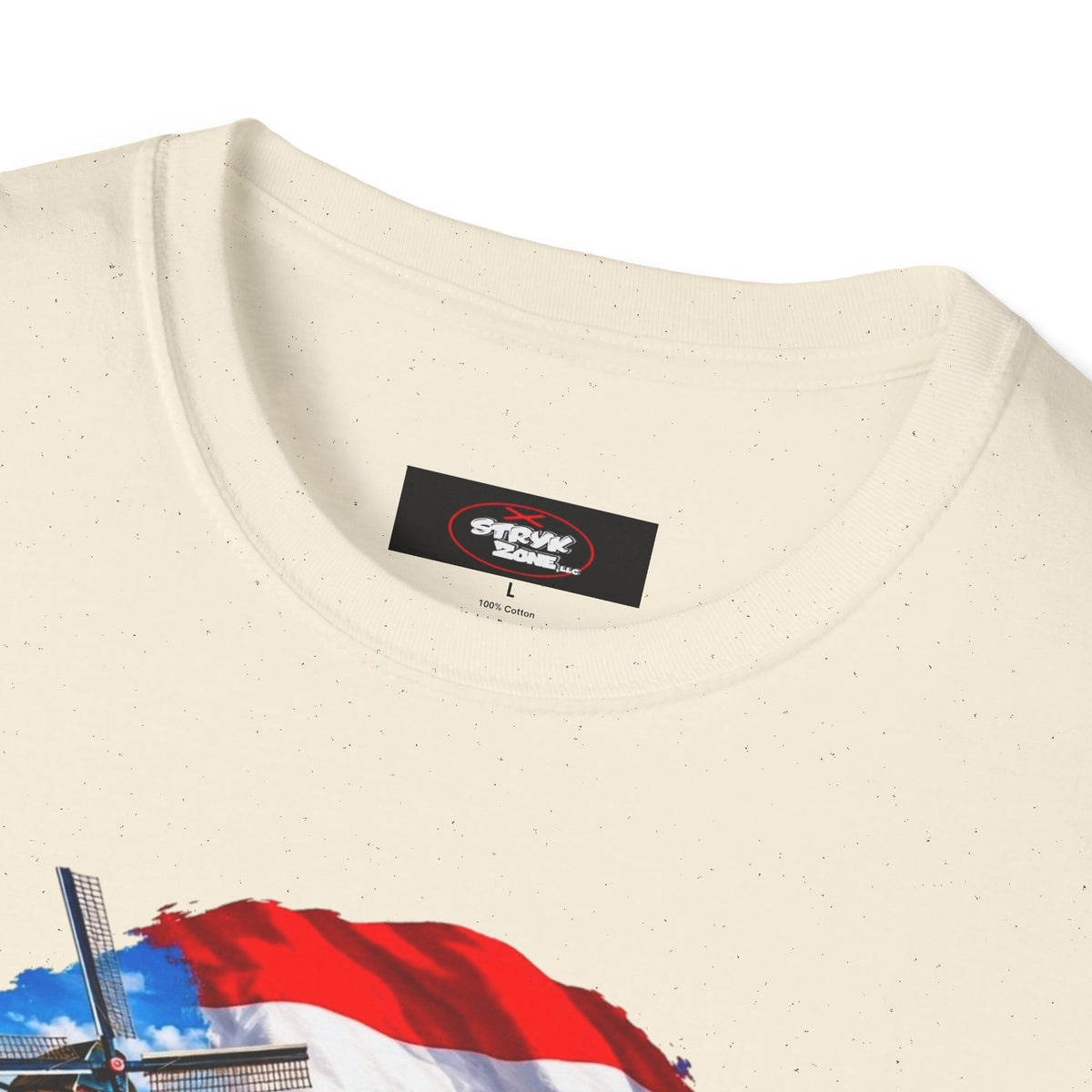 Netherlands Souvenir T-Shirt — Dutch Windmill, Tulips & Flag Design
