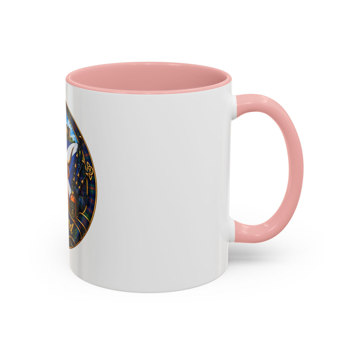 Scotland Highland Cow Accent Coffee Mug — Scottish Castle & Thistle Design