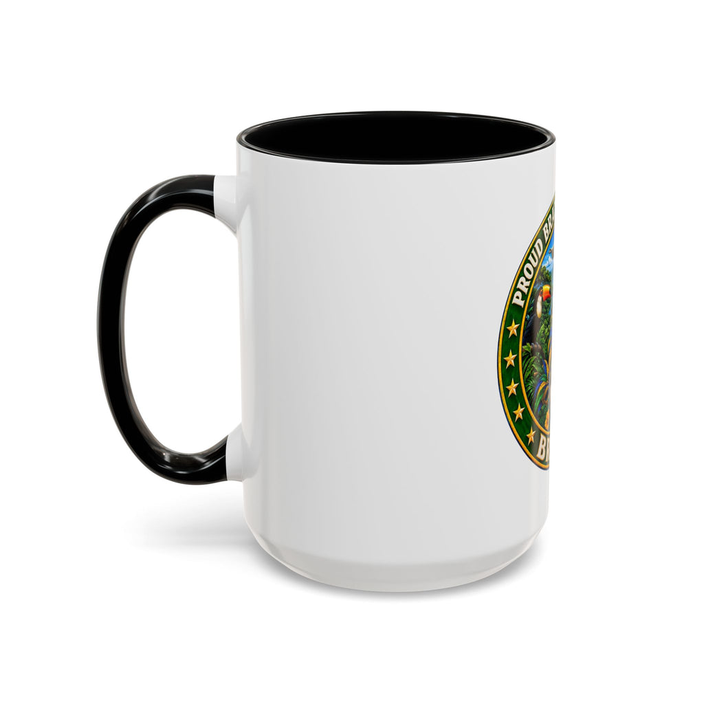 Brazil Pride Coffee Mug – "Proud Brazilian Heritage" Accent Ceramic Mug (11/15oz)