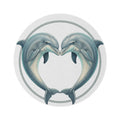 Dolphin Heart Round Rug — Nautical Coastal Accent Mat