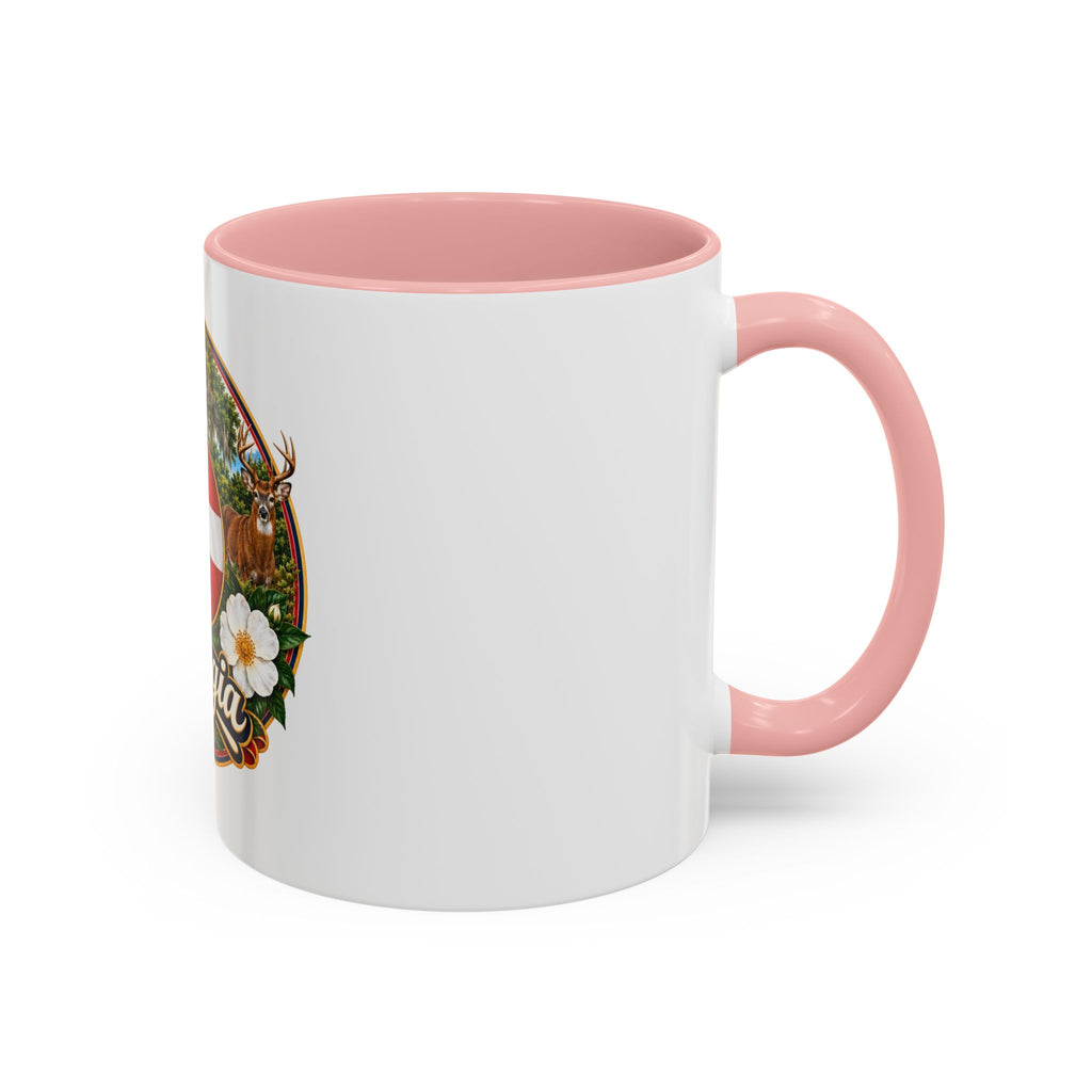 Georgia State Emblem Coffee Mug – Peach, Magnolia & Outdoors Souvenir (11/15oz)