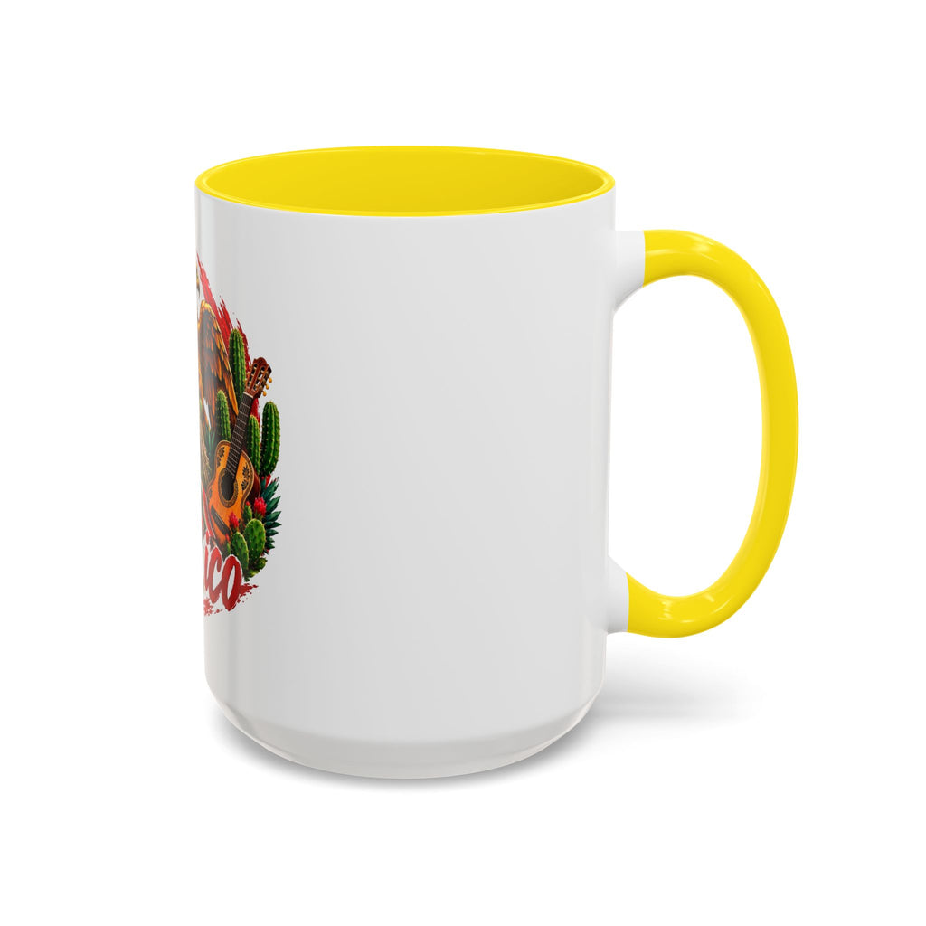 Mexico Souvenir Coffee Mug — Mexican Eagle, Cactus & Guitar Accent Mug