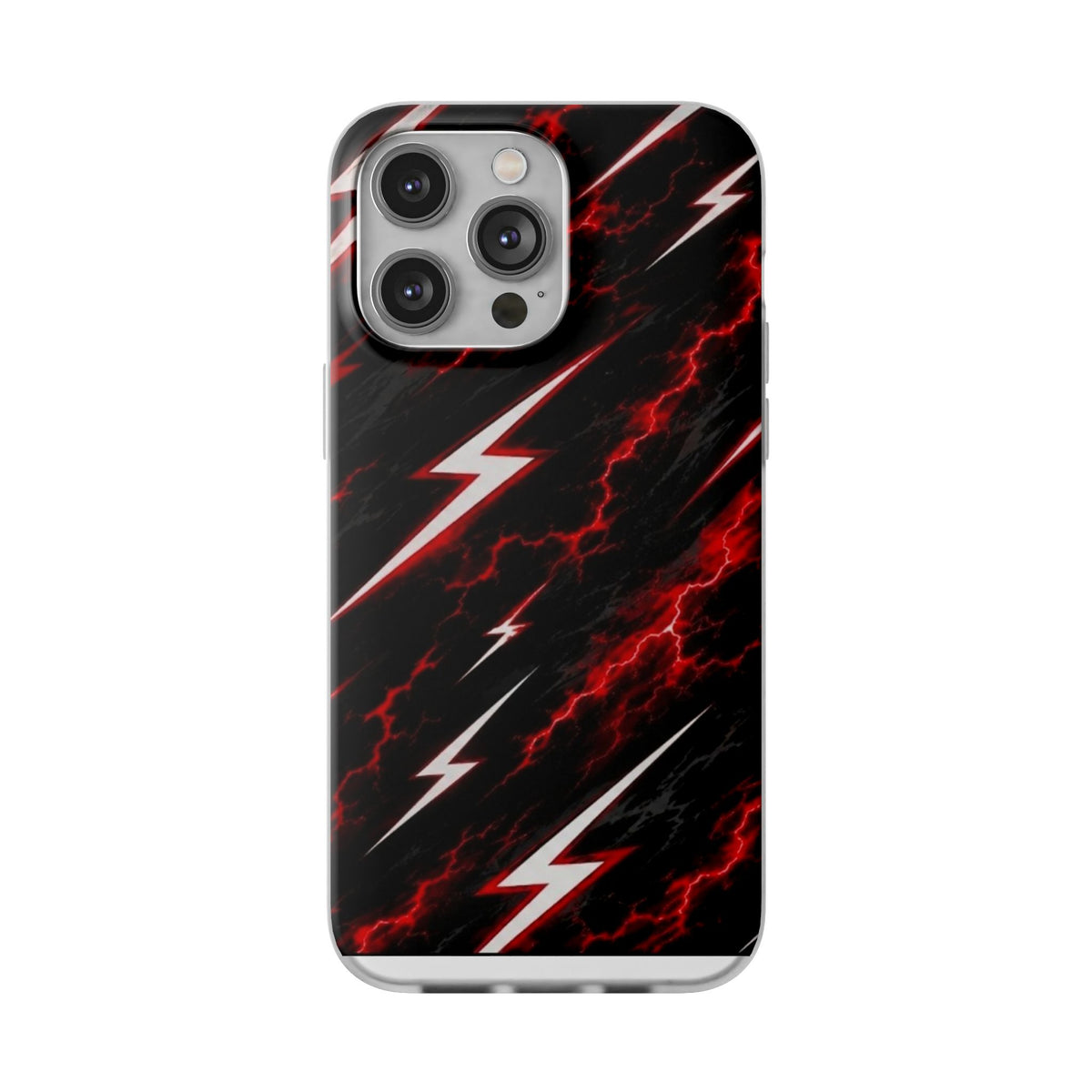 Phone Case — Red Lightning Bolt Storm Flexi Case