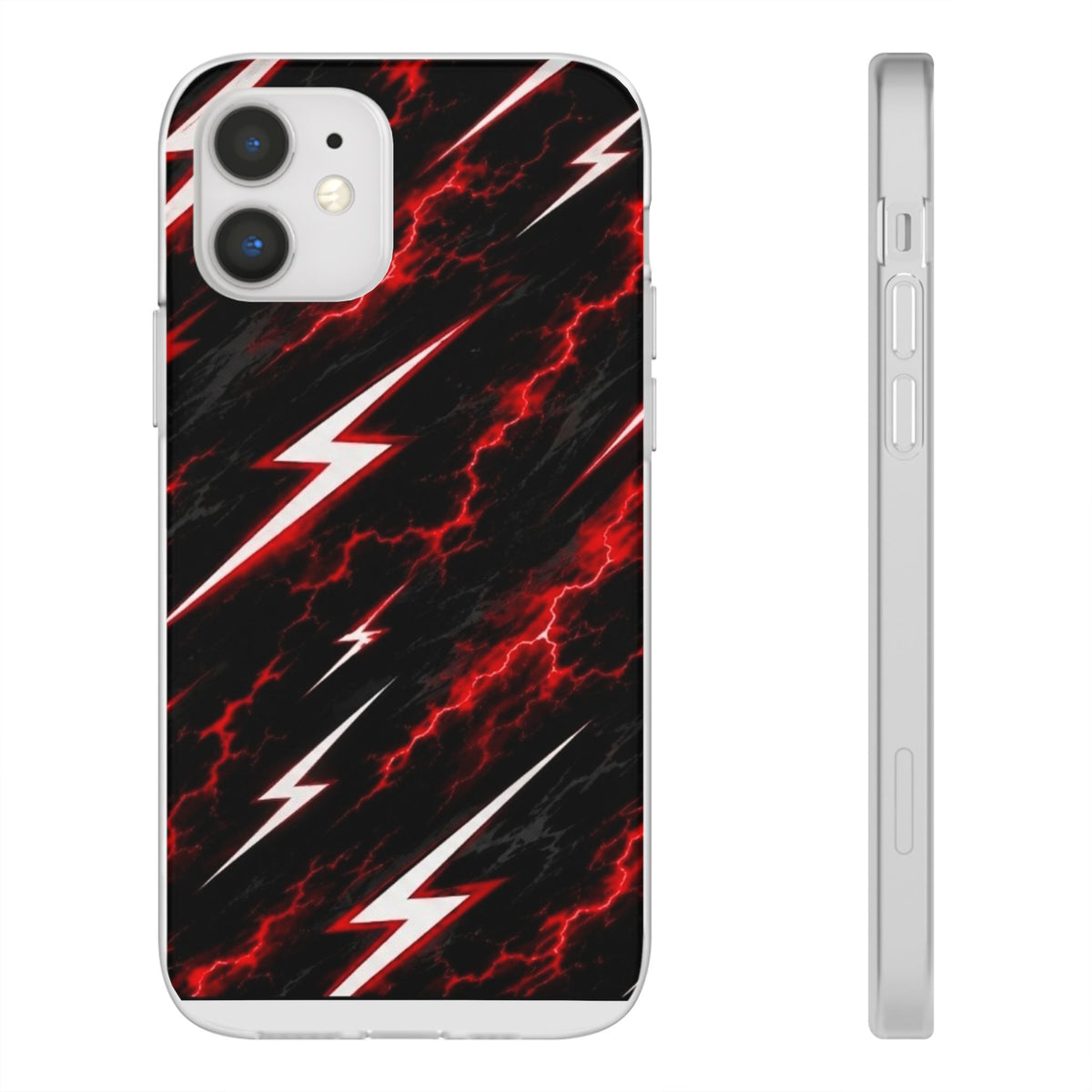 Phone Case — Red Lightning Bolt Storm Flexi Case