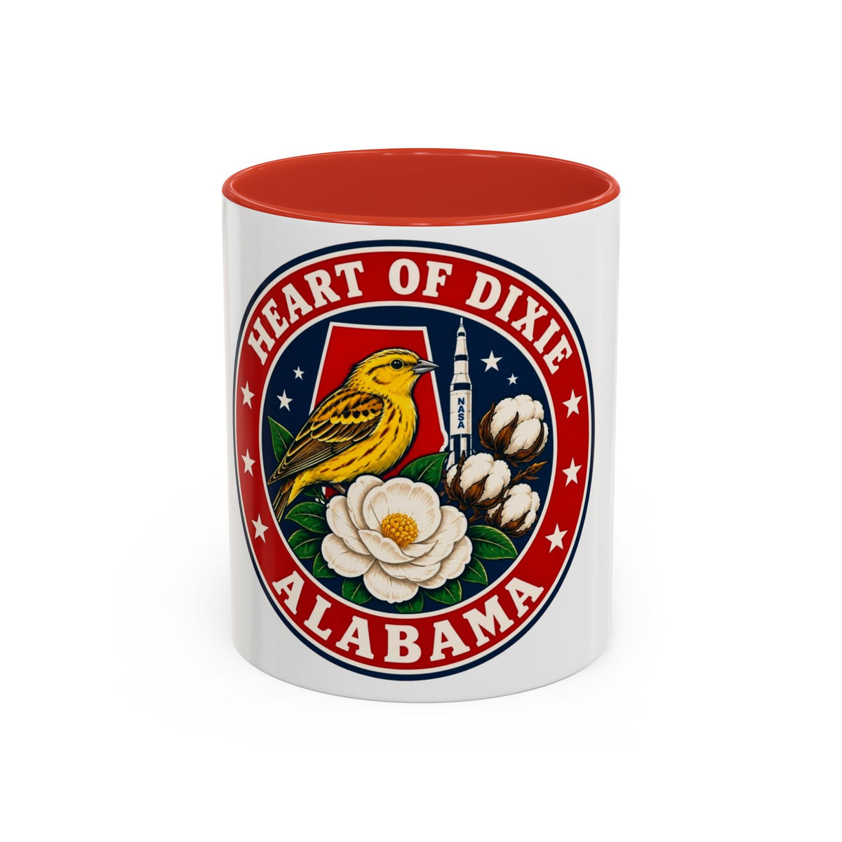 Alabama 'Heart of Dixie' Accent Coffee Mug — Magnolia & Yellowhammer State Pride