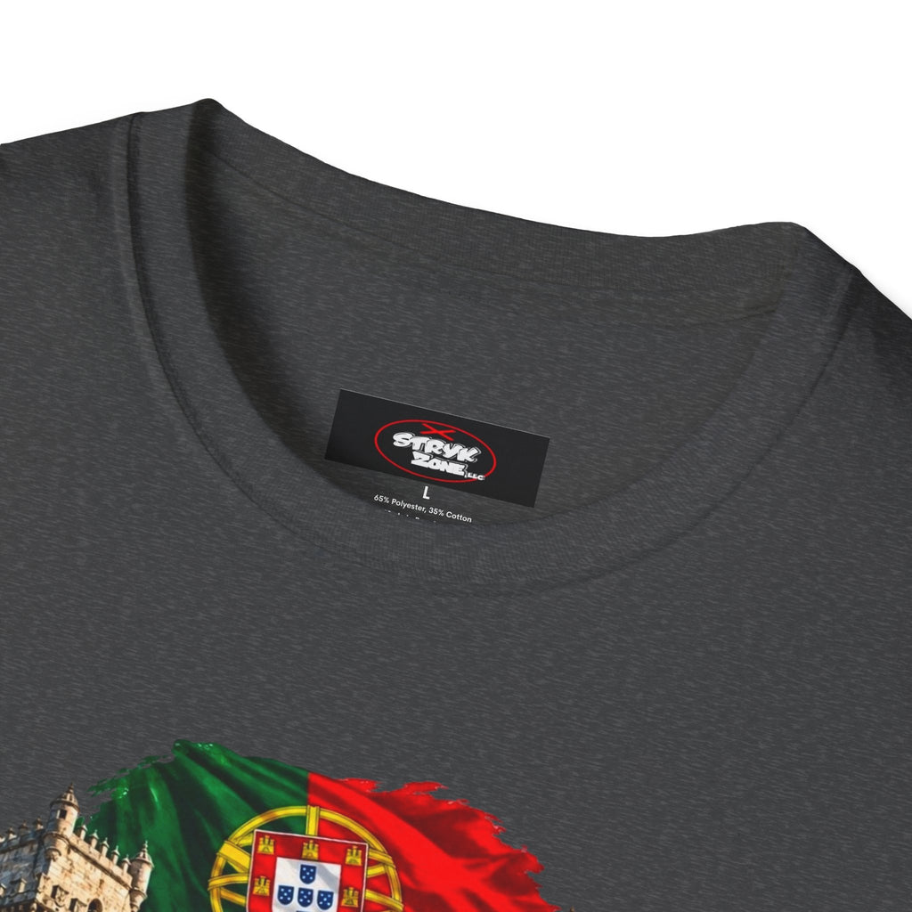 Portugal Travel T-Shirt — Vintage Lisbon Landmarks & Azulejo Heart Design