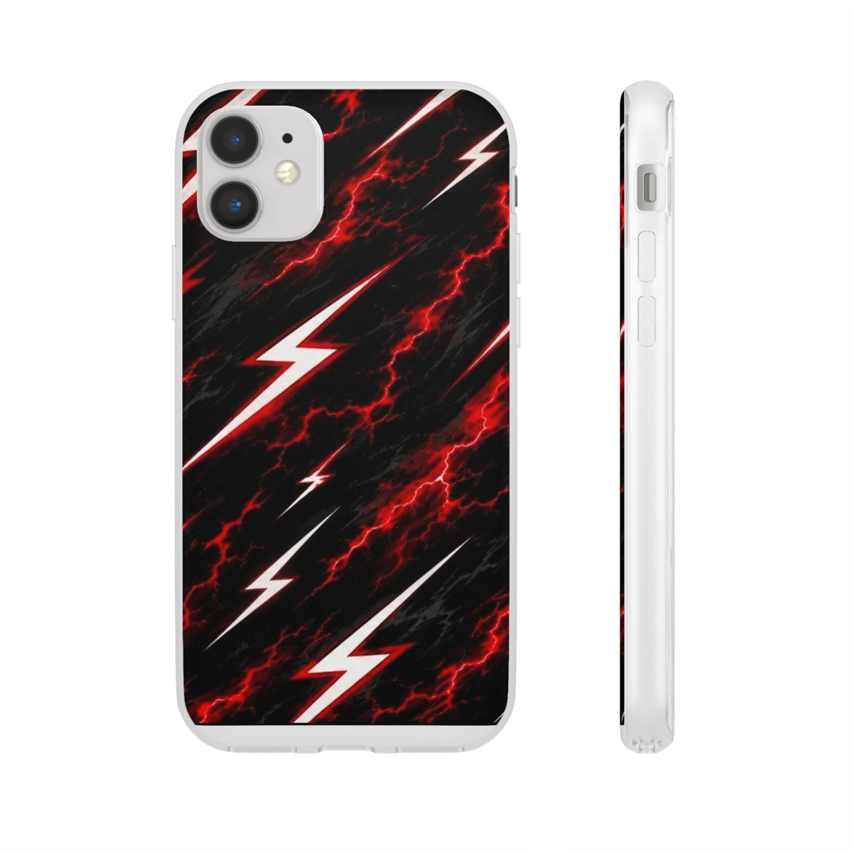 Phone Case — Red Lightning Bolt Storm Flexi Case
