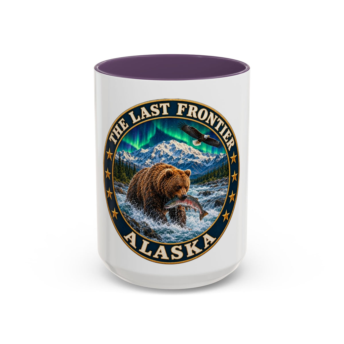 Alaska The Last Frontier Mug — Bear & Northern Lights Coffee Cup (11/15oz)