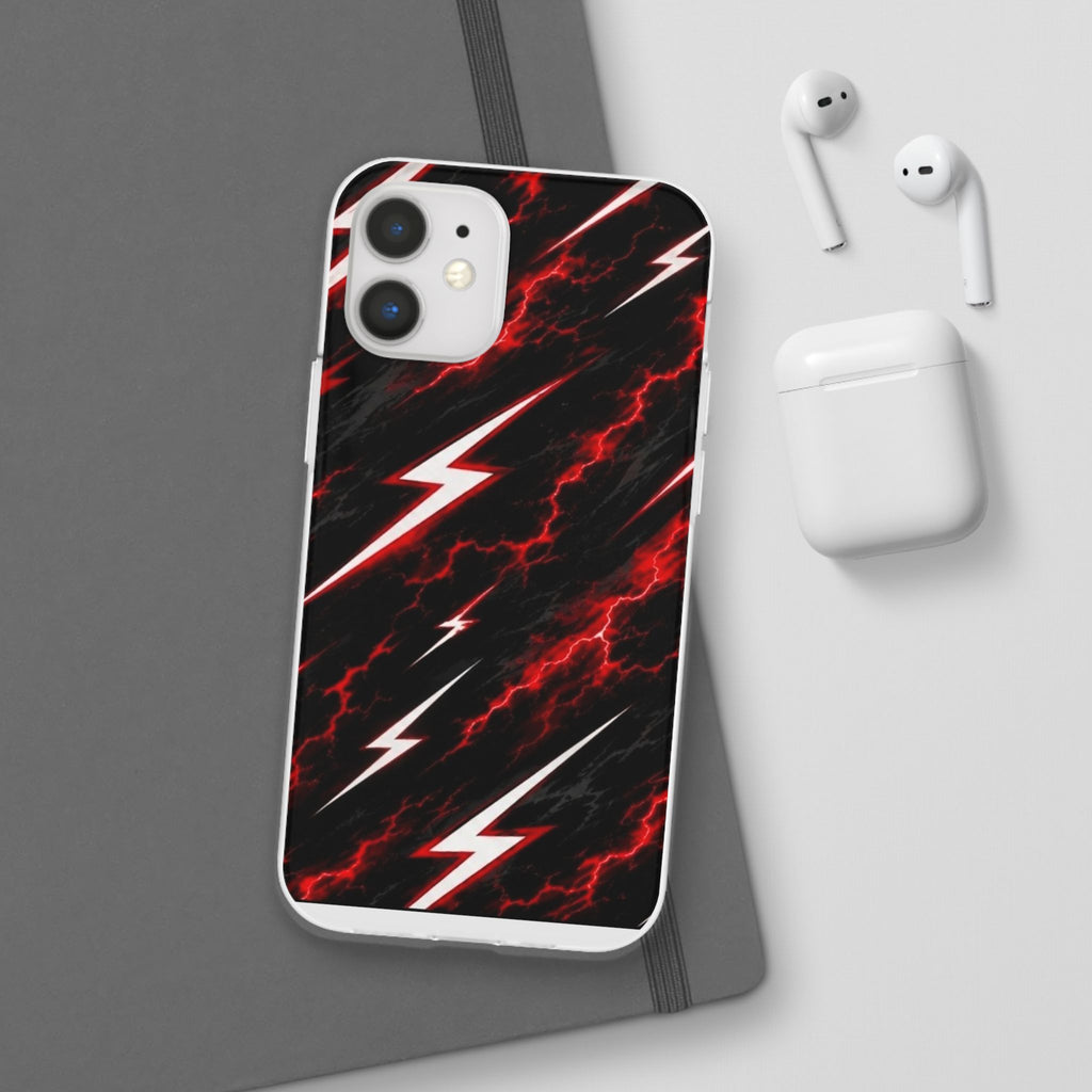 Phone Case — Red Lightning Bolt Storm Flexi Case