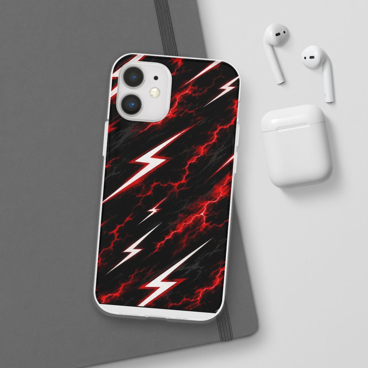 Phone Case — Red Lightning Bolt Storm Flexi Case
