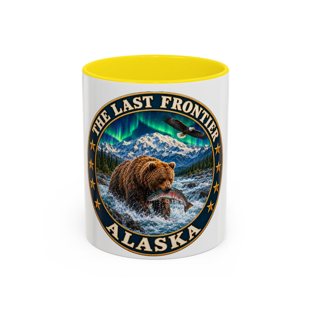 Alaska The Last Frontier Mug — Bear & Northern Lights Coffee Cup (11/15oz)