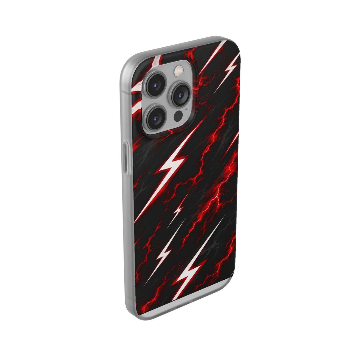 Phone Case — Red Lightning Bolt Storm Flexi Case