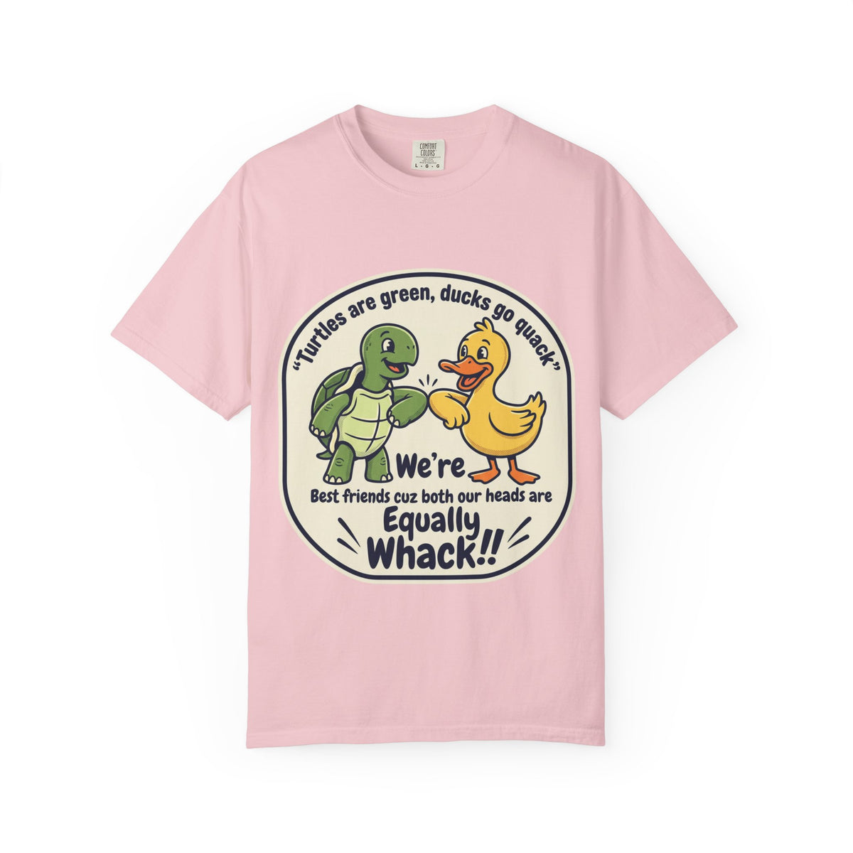 T-Shirt — "We're Equally Whack" Turtle & Duck Best Friends Graphic Tee
