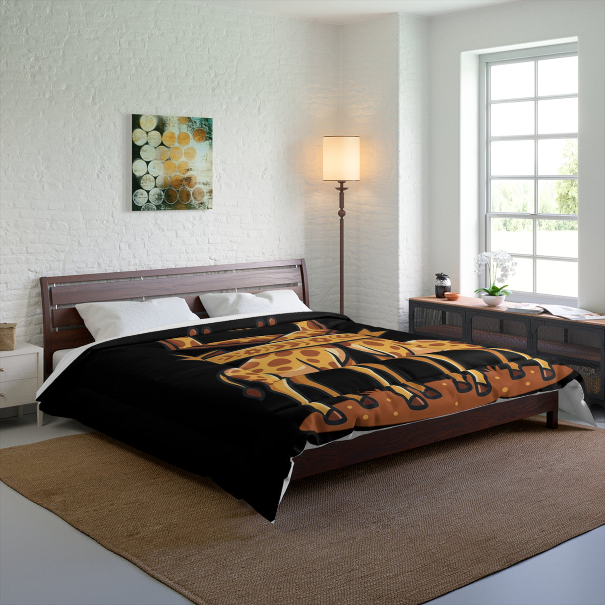Giraffe Heart Comforter – Cute Matching Giraffes Kids Bedding