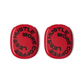 Red 'Less Hustle More Coffee' AirPods Max Ear Cup Covers - Motivational Headphone Skins