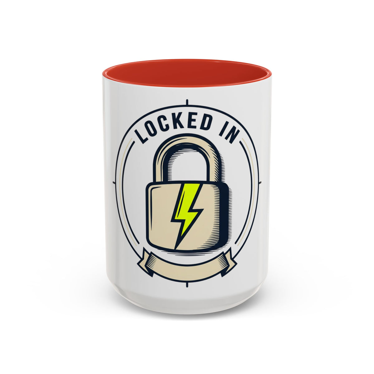 Locked In Accent Coffee Mug — 'Locked In' Motivational Coffee Cup (11/15oz)