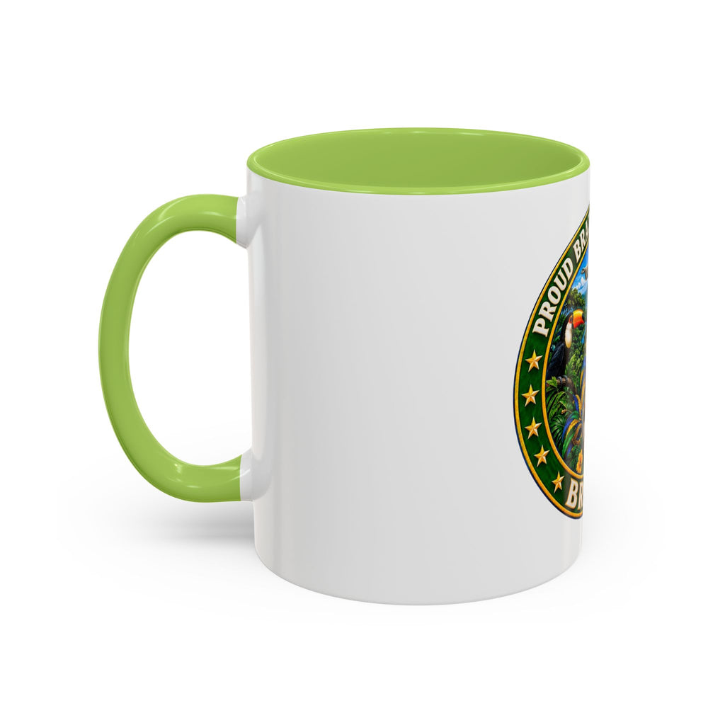 Brazil Pride Coffee Mug – "Proud Brazilian Heritage" Accent Ceramic Mug (11/15oz)