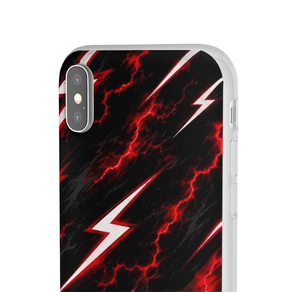 Phone Case — Red Lightning Bolt Storm Flexi Case