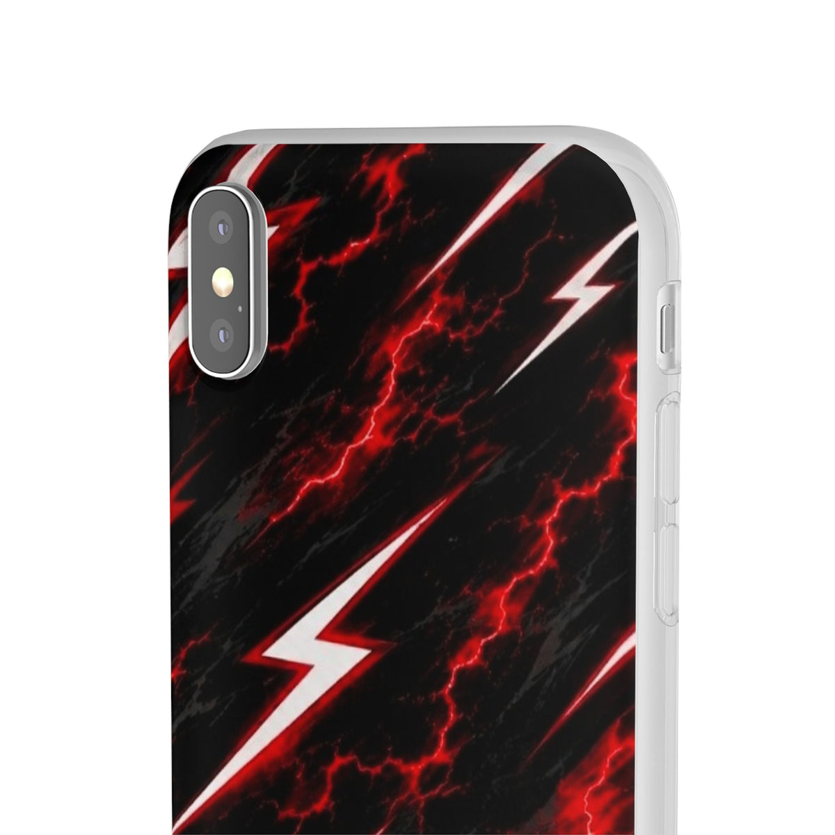 Phone Case — Red Lightning Bolt Storm Flexi Case