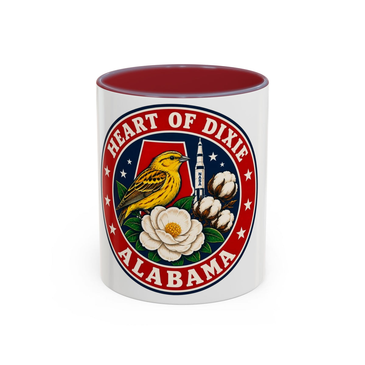 Alabama 'Heart of Dixie' Accent Coffee Mug — Magnolia & Yellowhammer State Pride