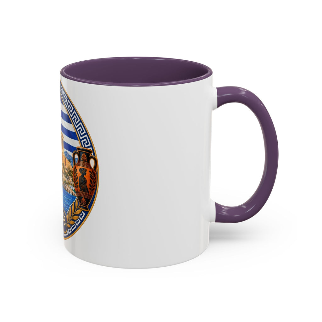 Greece Scenic Accent Coffee Mug – Acropolis, Olive & Blue Flag Design (11/15oz)