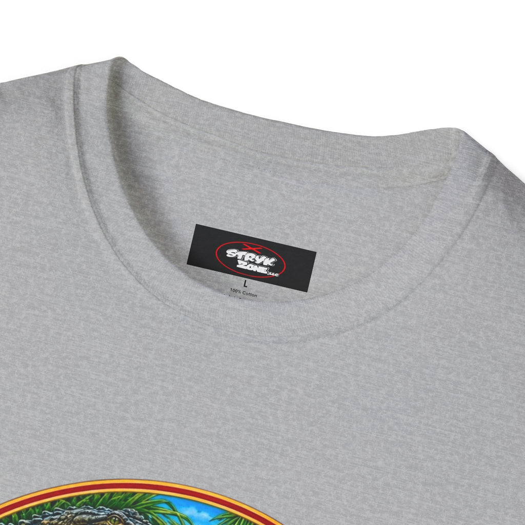 Florida Vintage Lifesaver T-Shirt — Flamingo, Oranges & Ocean Graphic