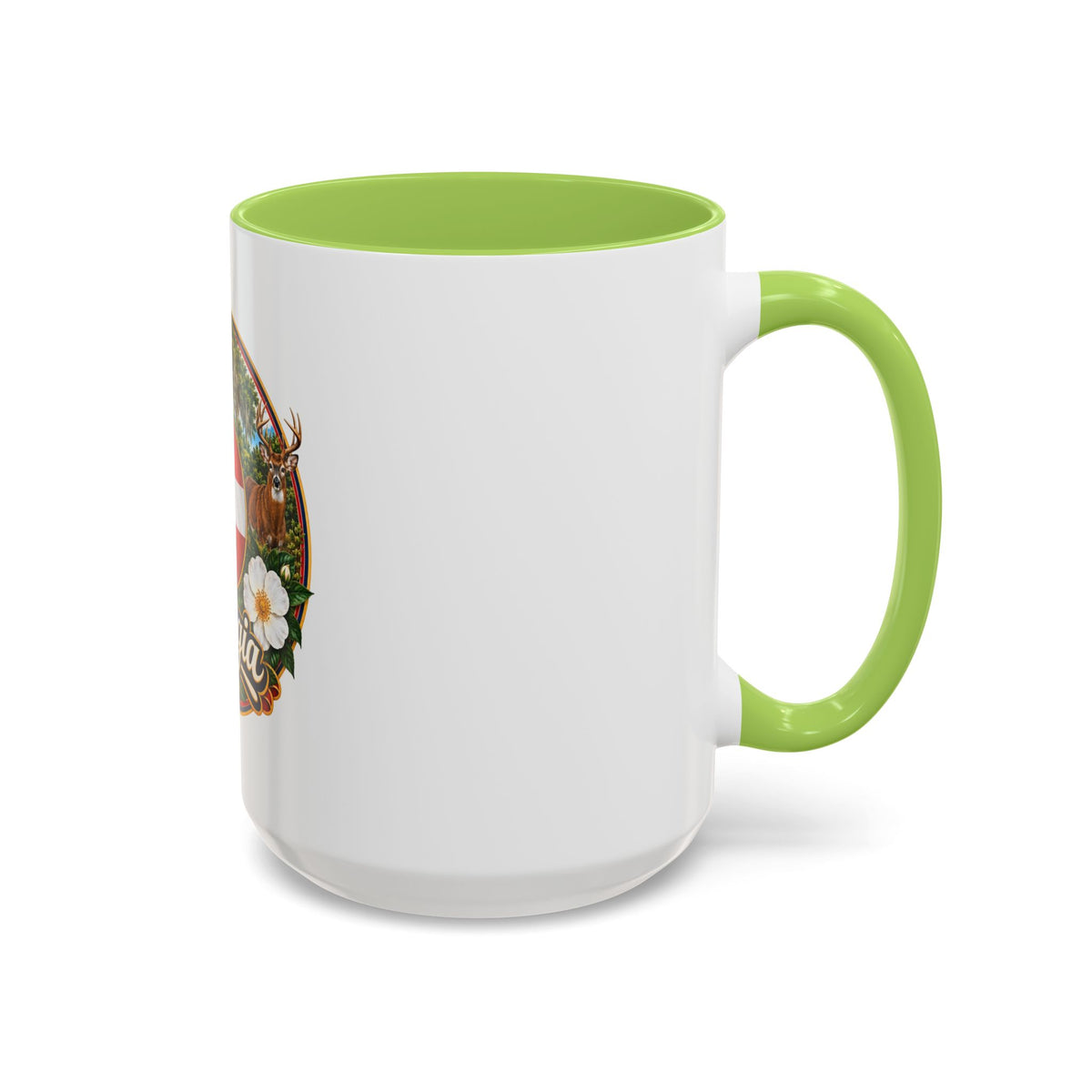 Georgia State Emblem Coffee Mug – Peach, Magnolia & Outdoors Souvenir (11/15oz)