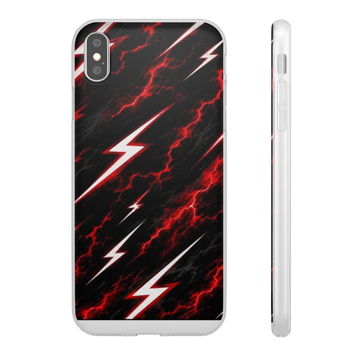 Phone Case — Red Lightning Bolt Storm Flexi Case