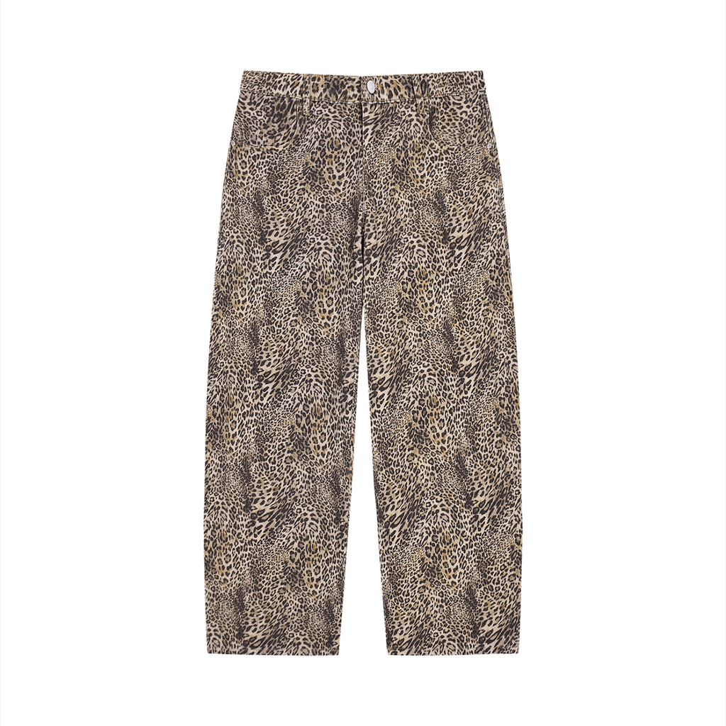Unisex Vintage Wash Leopard Wide Leg Jeans | StrykZone, LLC