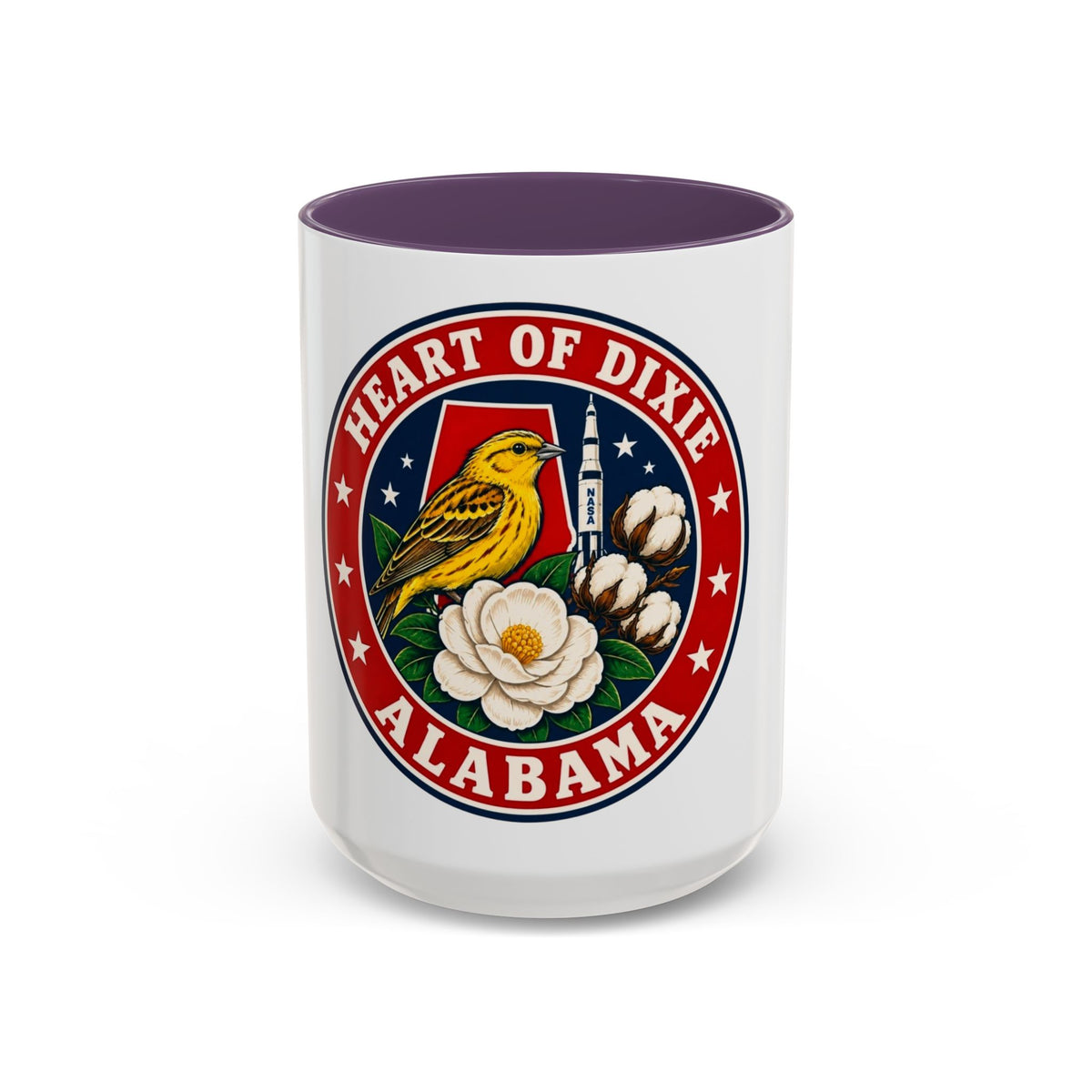 Alabama 'Heart of Dixie' Accent Coffee Mug — Magnolia & Yellowhammer State Pride