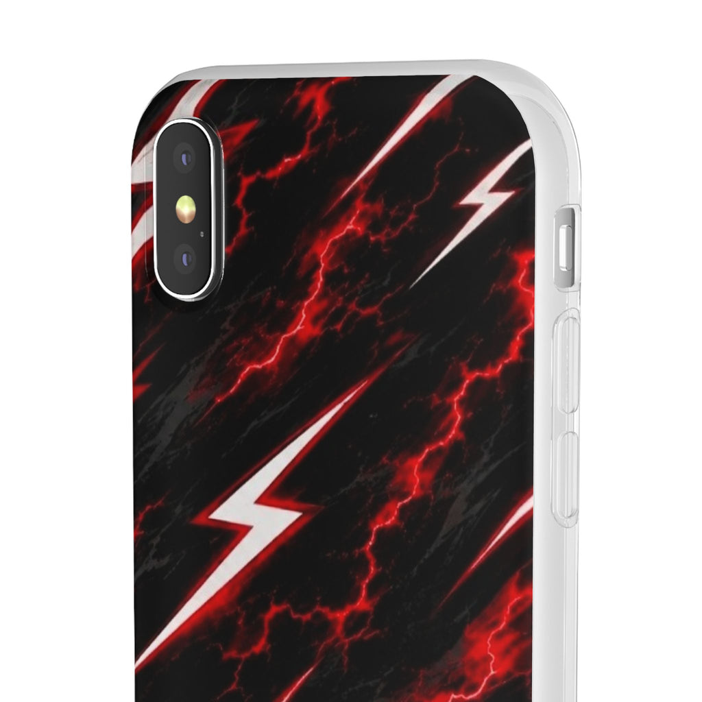 Phone Case — Red Lightning Bolt Storm Flexi Case