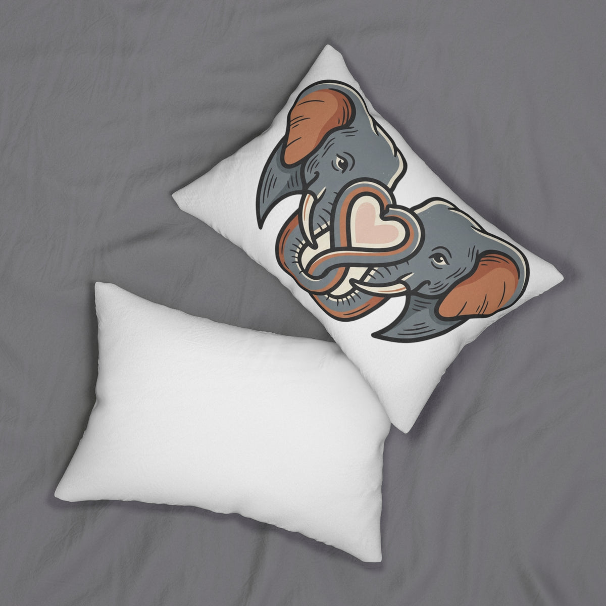 Elephant Heart Lumbar Pillow