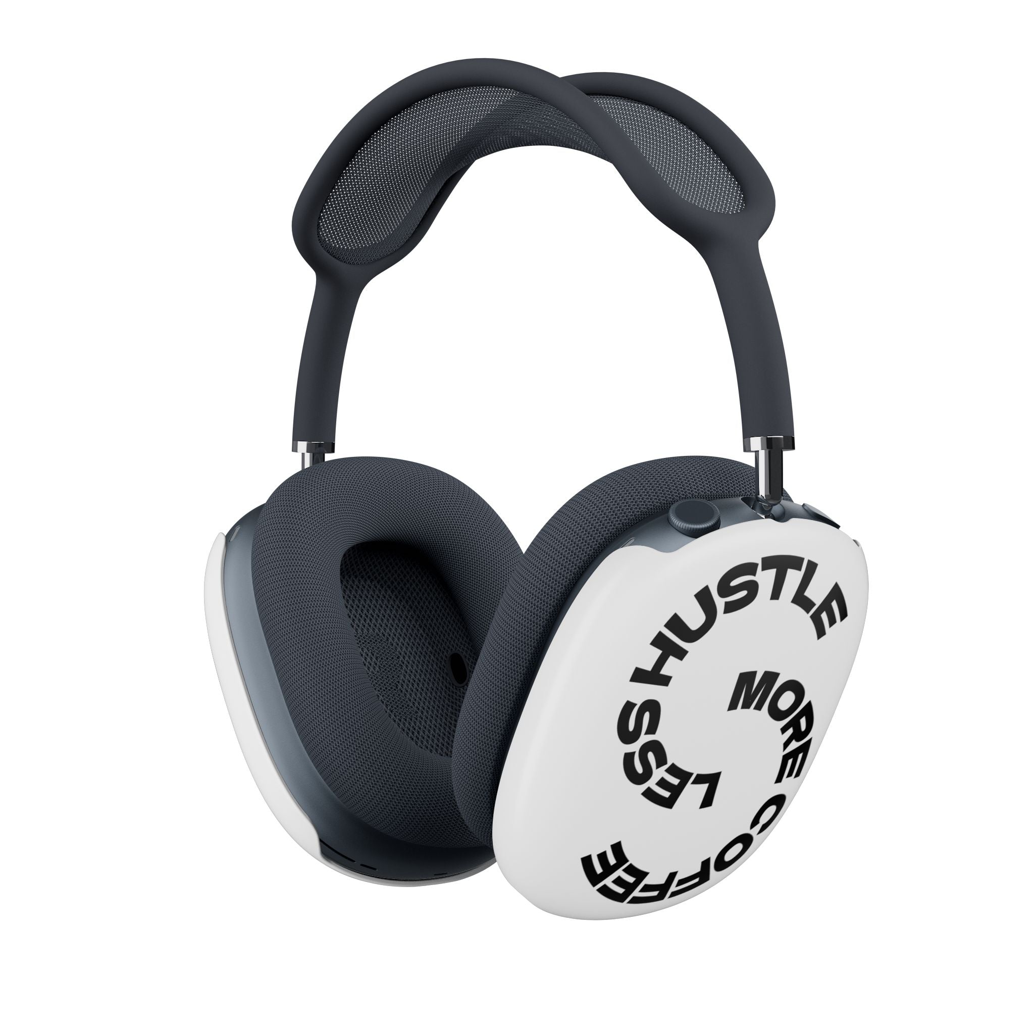 AirPod Max Case — "Less Hustle, More Coffee" Circular Typography Protective Covers