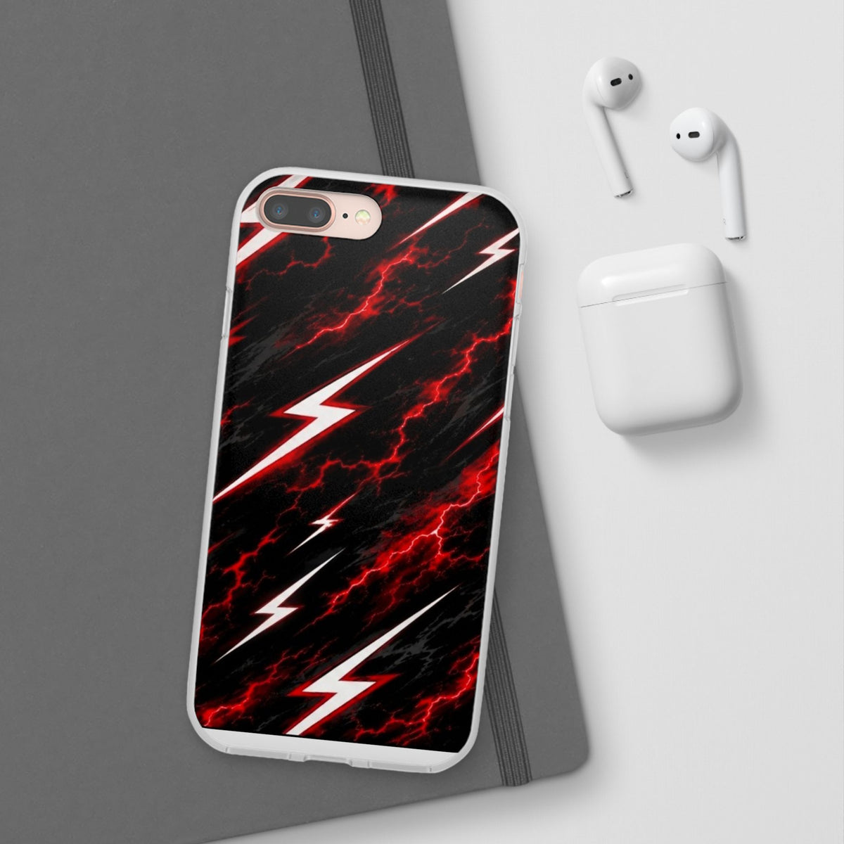 Phone Case — Red Lightning Bolt Storm Flexi Case