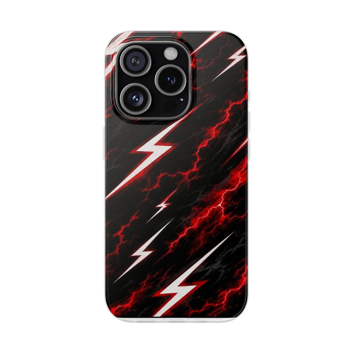 Phone Case — Red Lightning Bolt Storm Flexi Case