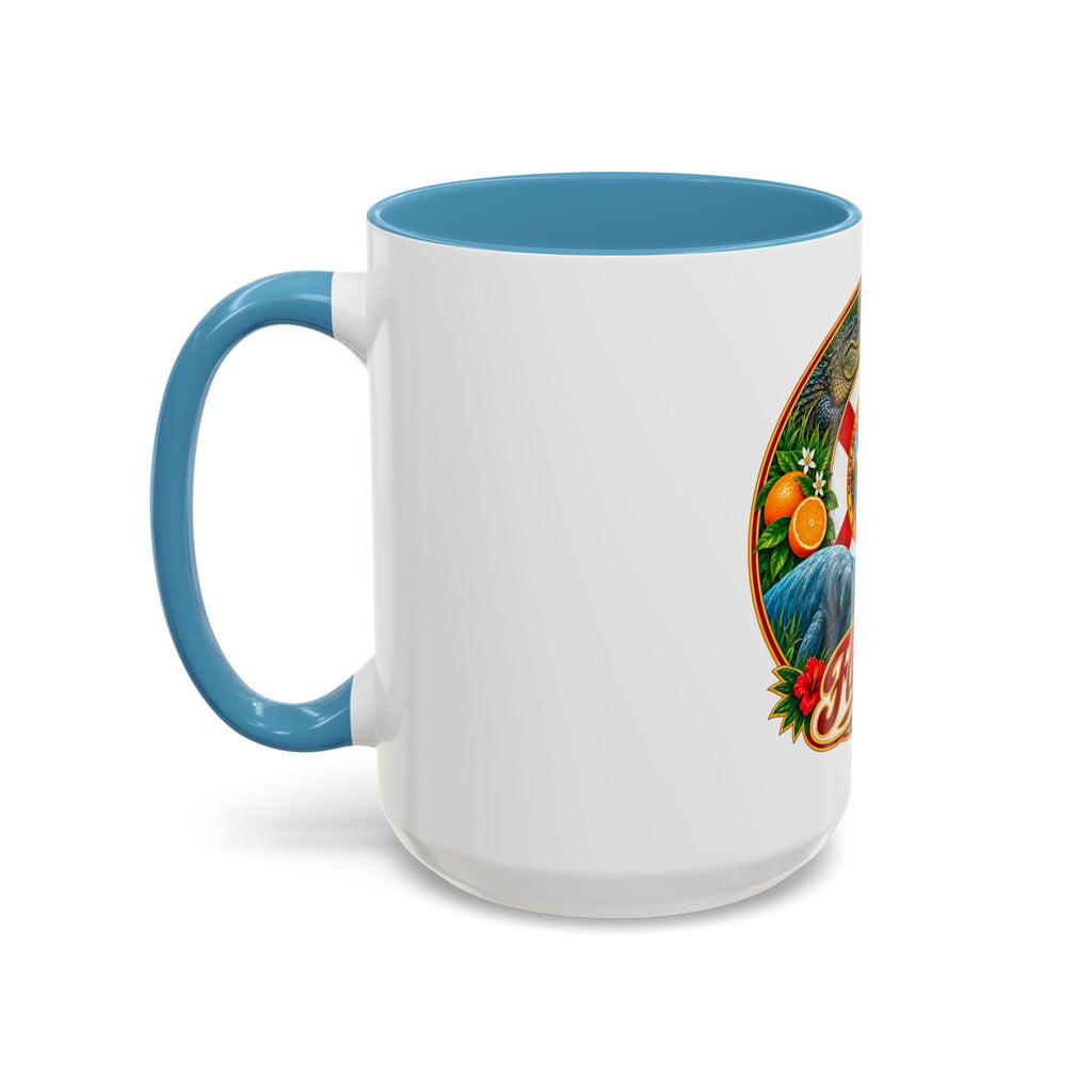 Florida Vintage Travel Coffee Mug — Flamingo, Alligator & State Seal Accent Mug