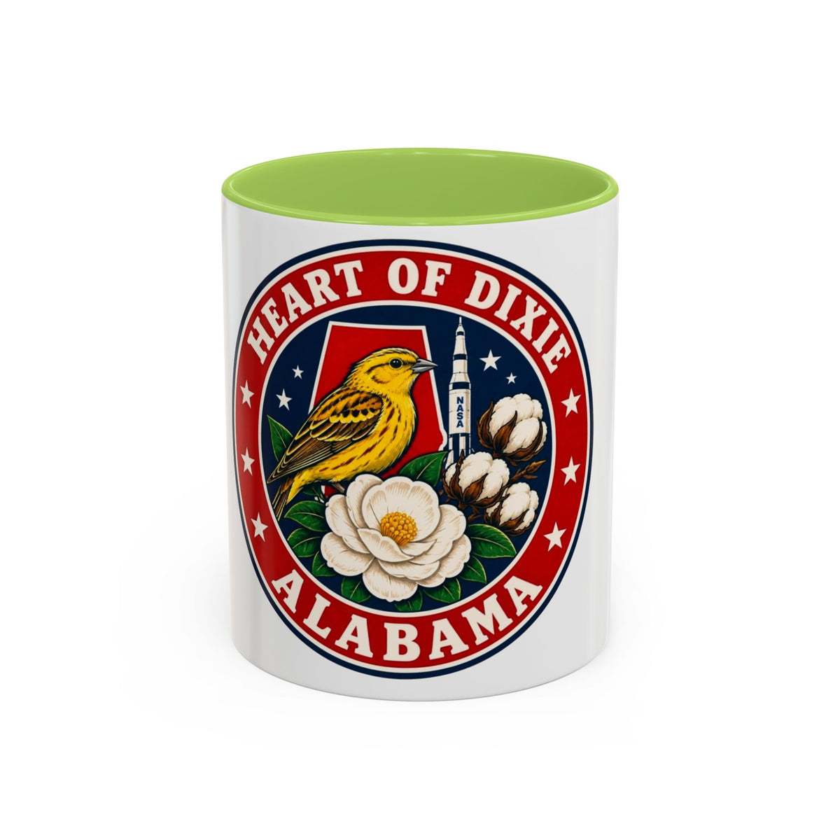 Alabama 'Heart of Dixie' Accent Coffee Mug — Magnolia & Yellowhammer State Pride