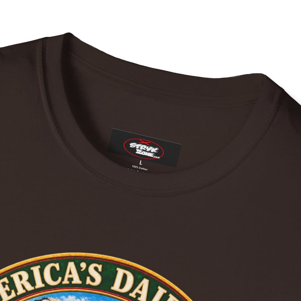 Wisconsin America’s Dairyland T-Shirt — Vintage State Badge Tee