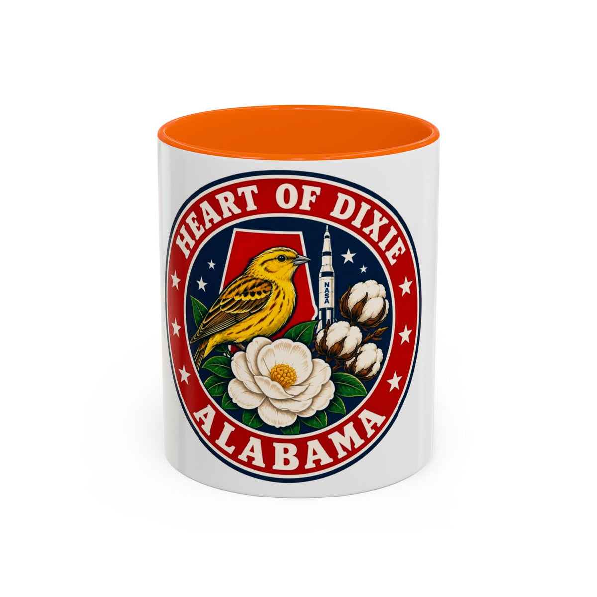 Alabama 'Heart of Dixie' Accent Coffee Mug — Magnolia & Yellowhammer State Pride