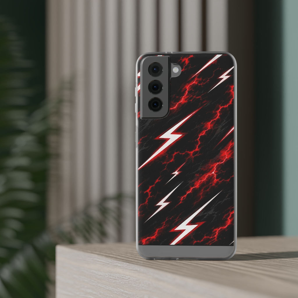 Phone Case — Red Lightning Bolt Storm Flexi Case