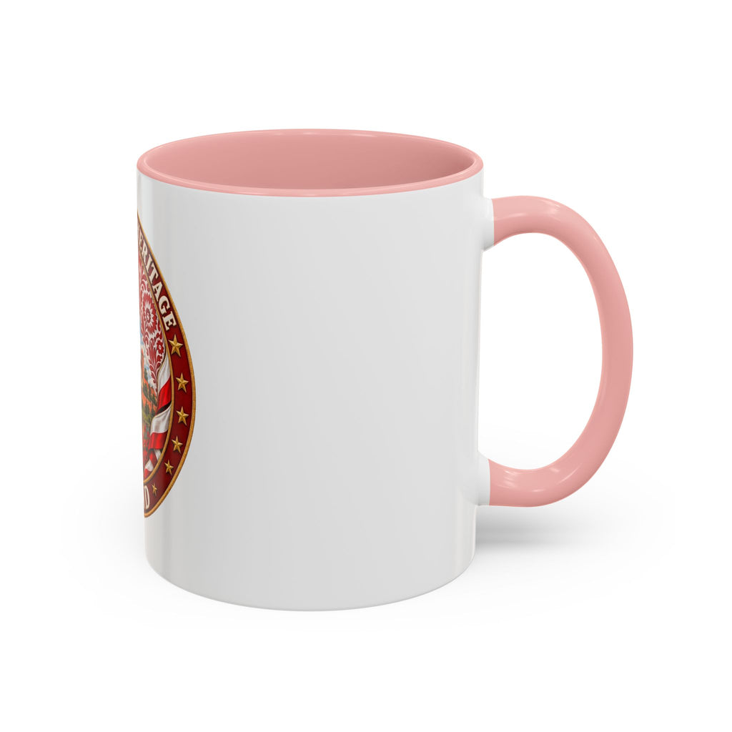 Poland Pride Accent Coffee Mug - "Proud Polish Heritage" Crest, Polish Souvenir Gift