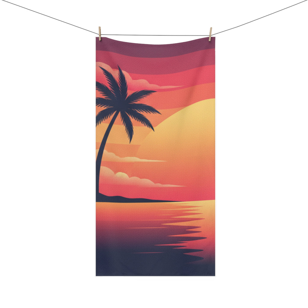 Sunset Beach Towel — Beautiful Sunset Print Mink-Cotton Towel