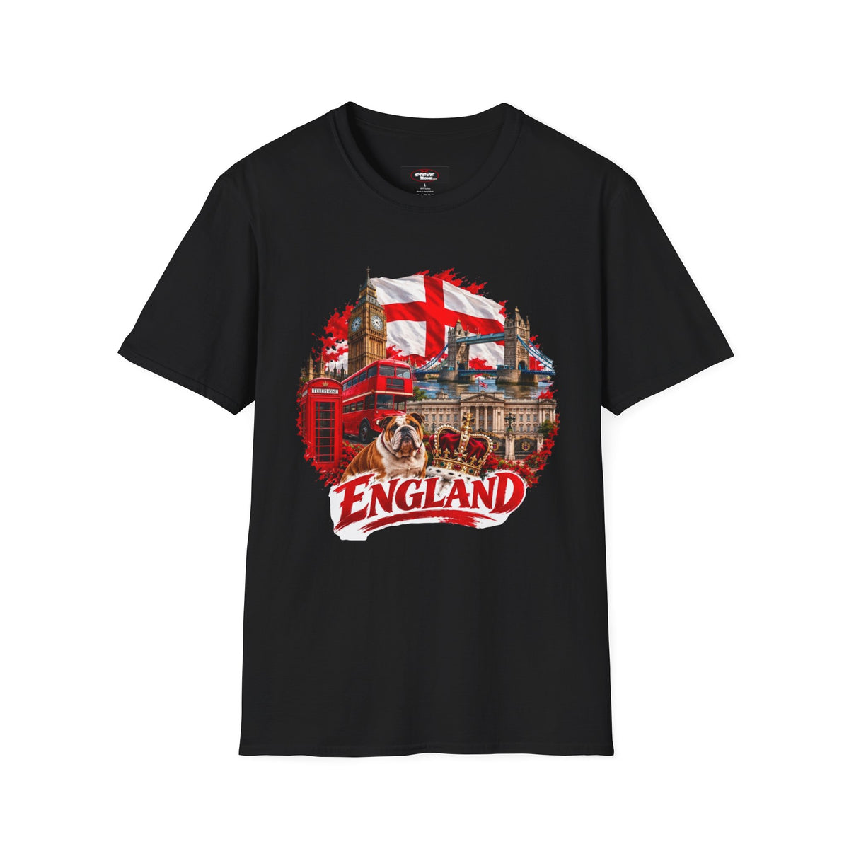 England Collage T‑Shirt — London Icons & St. George’s Flag Design