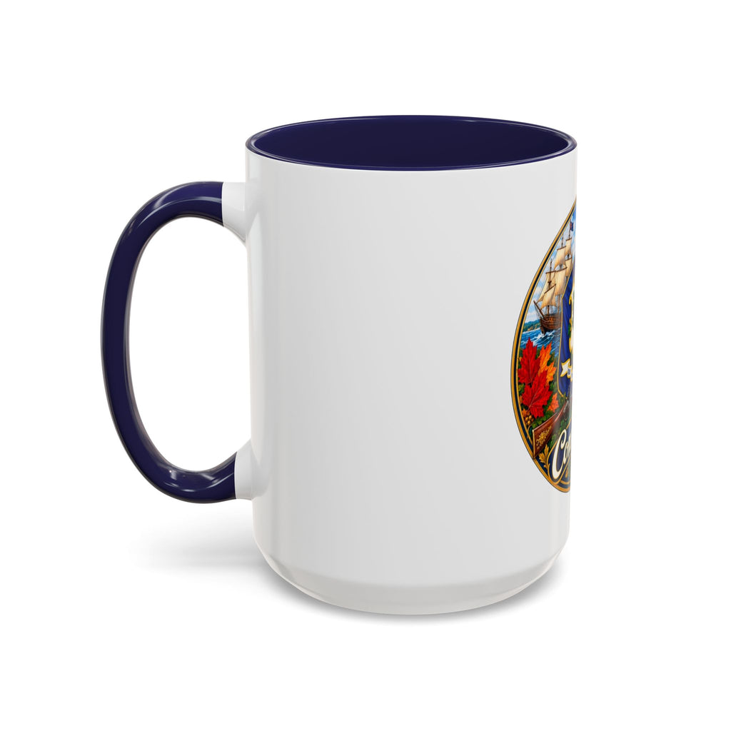 Connecticut State Crest Accent Coffee Mug — Scenic State Seal Design (11/15 oz)