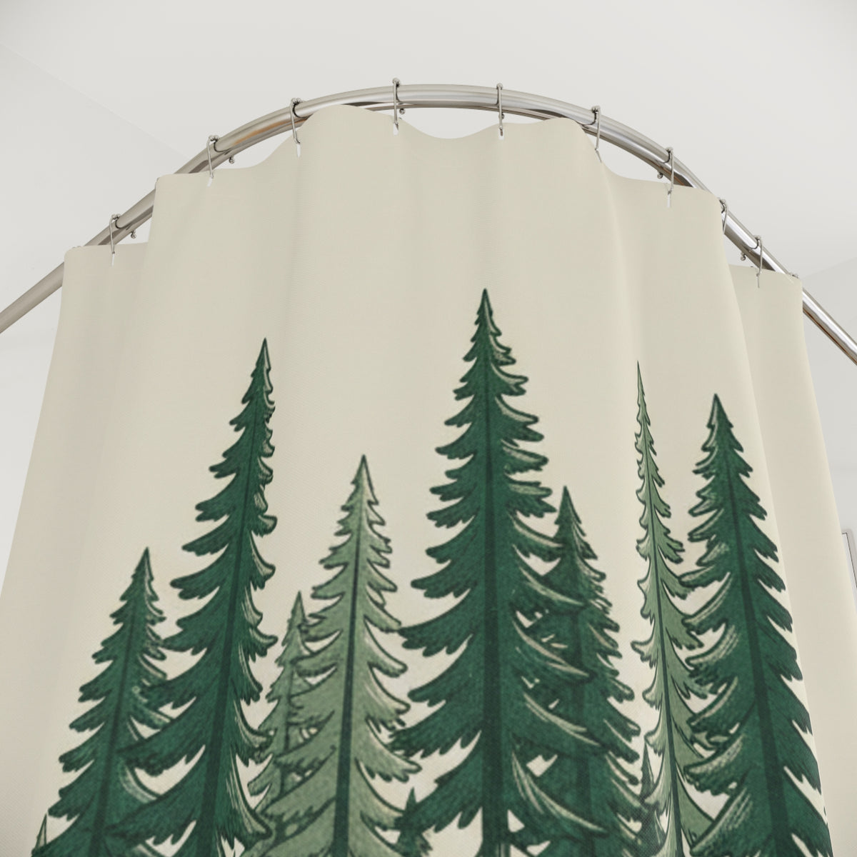 Forest Shower Curtain — Tranquil Woodland Bathroom Decor