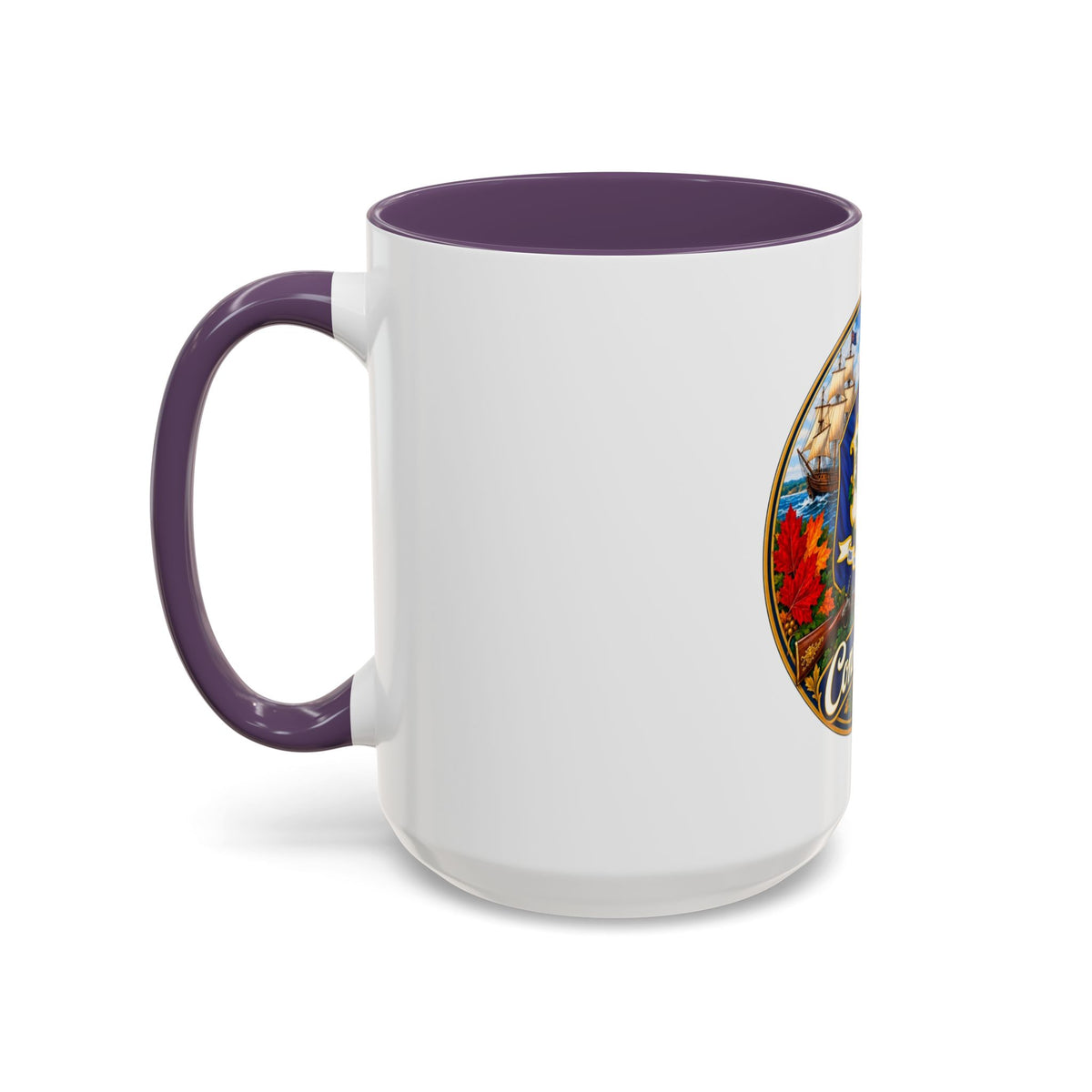 Connecticut State Crest Accent Coffee Mug — Scenic State Seal Design (11/15 oz)