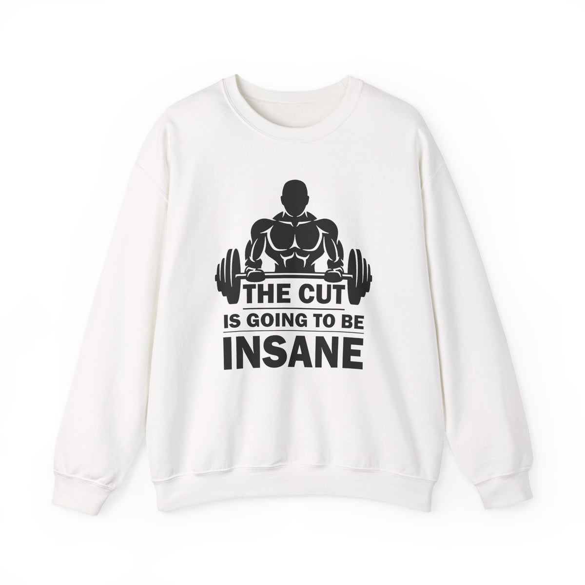 Confident Cut-Mode design on a casual crewneck sweatshirt